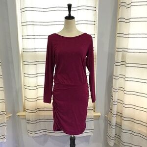 Toad & Co Women Size SM Organic Cotton Outfox Purple Dress Boat Neck Camping